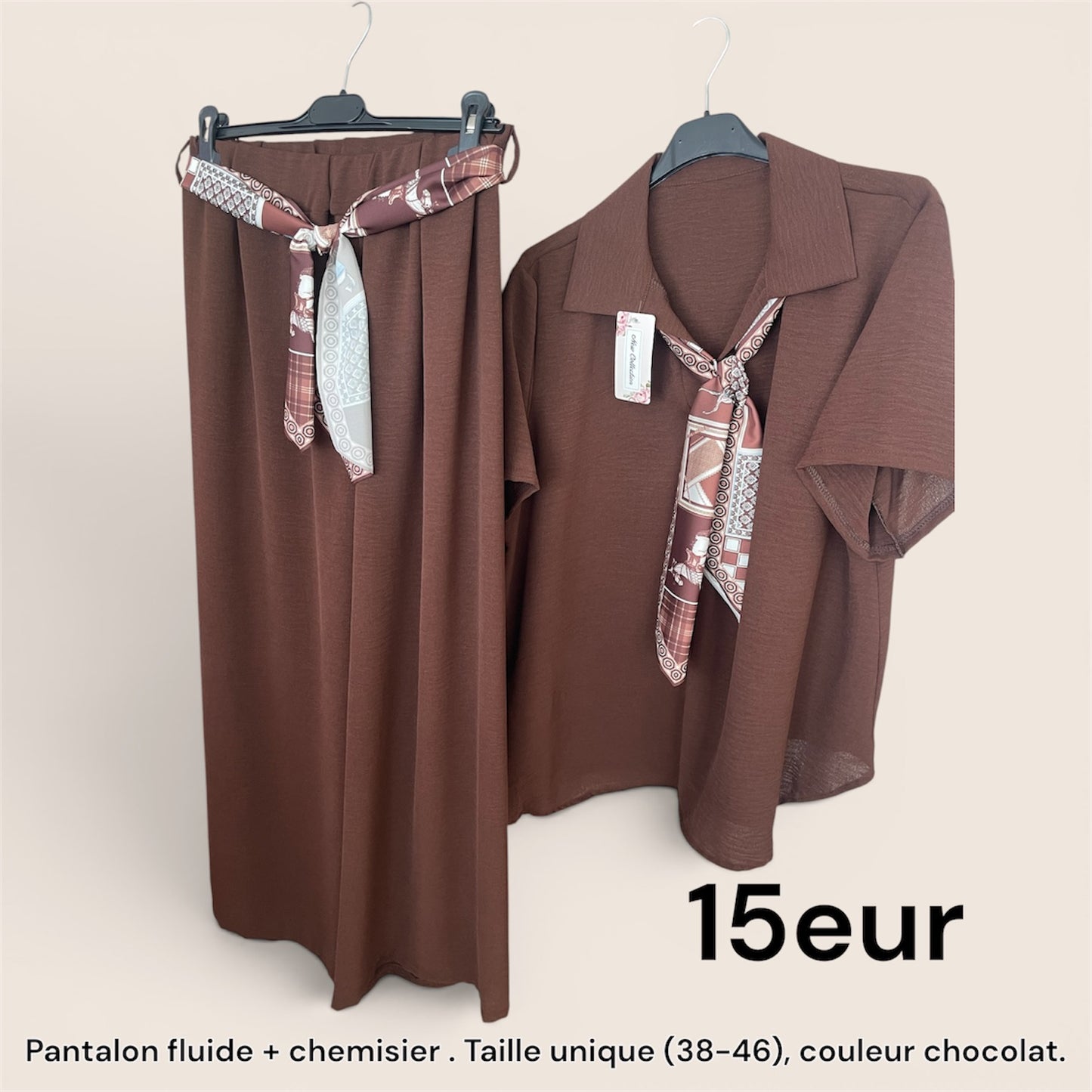 Ensemble fluide chocolat TU (38-46)
