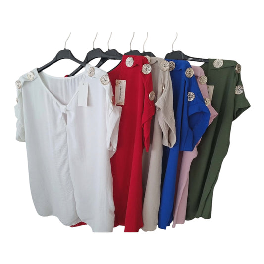 Tee shirt fluide, différentes couleurs. TU: 38-44