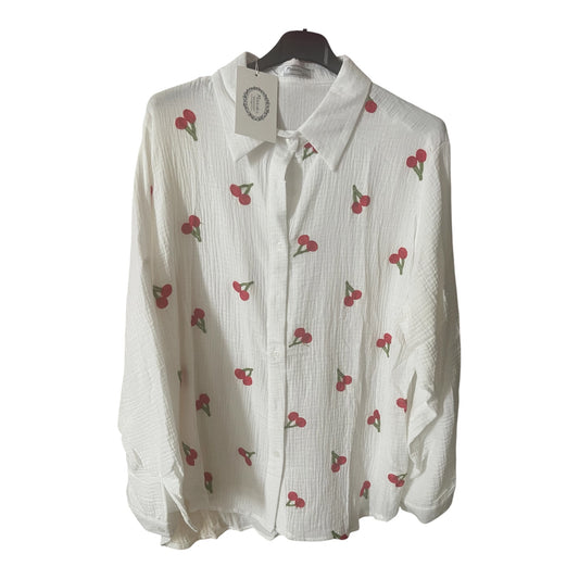 Chemise petits cœurs en gaz de coton. Taille: 40->44